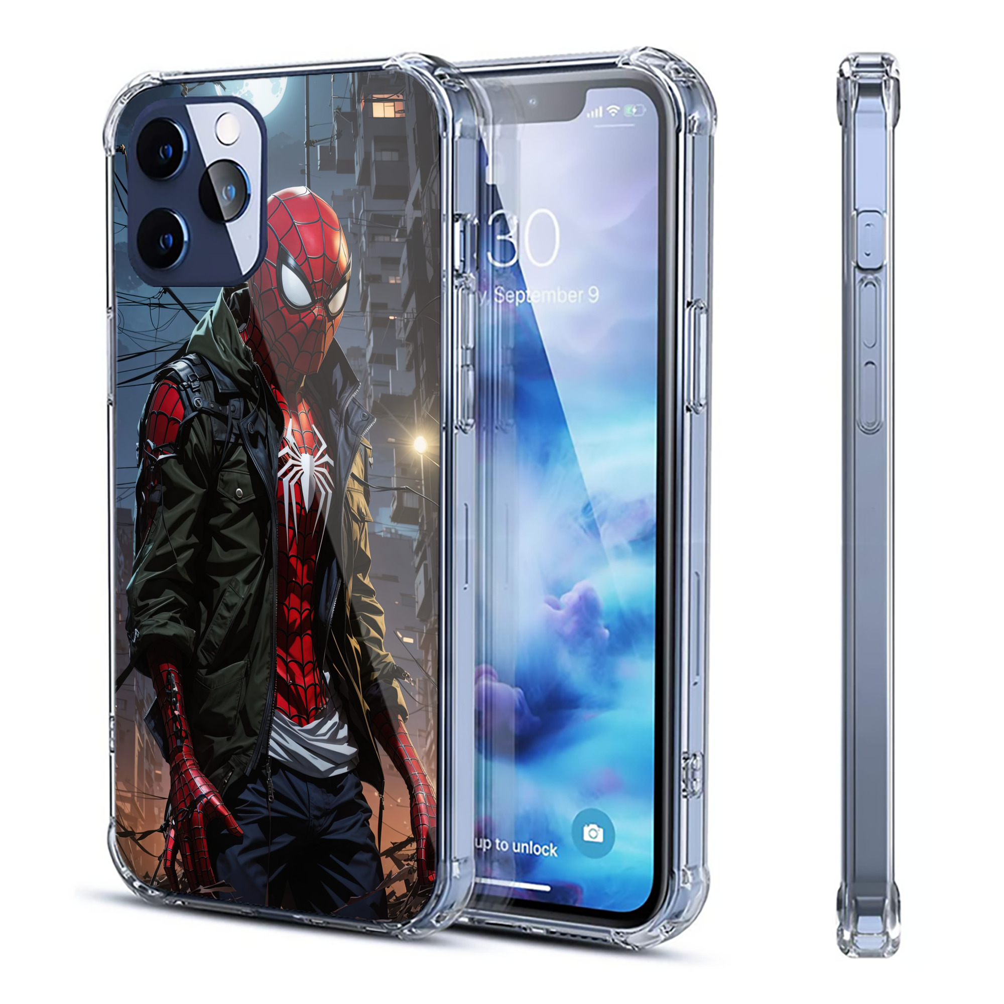 （画像用） Spider Man スパイダーマン 【iPhone 12シリーズ対応】透明スマホケース（クリアソフトケース）